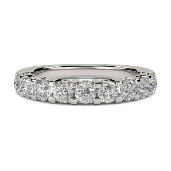 1.00ct VS/E-F Round Cut Natural Diamond Half Eternity Ring