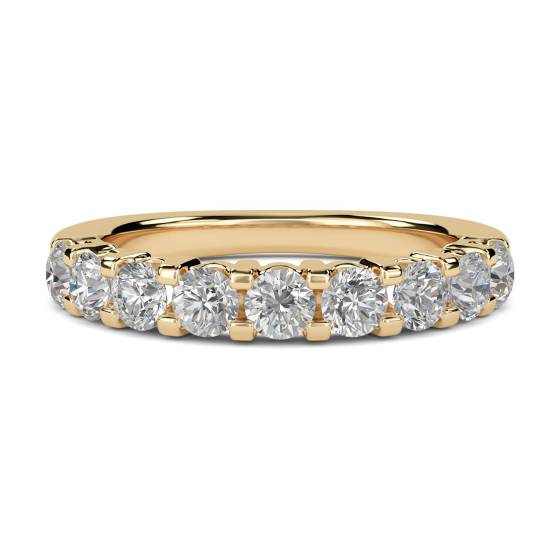 0.80ct VVS1/D Round Cut Lab Grown Diamond Half Eternity Ring