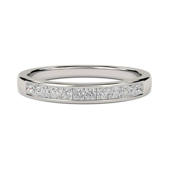 0.25ct VS/E-F Natural Princess Diamond Half Eternity in Platinum