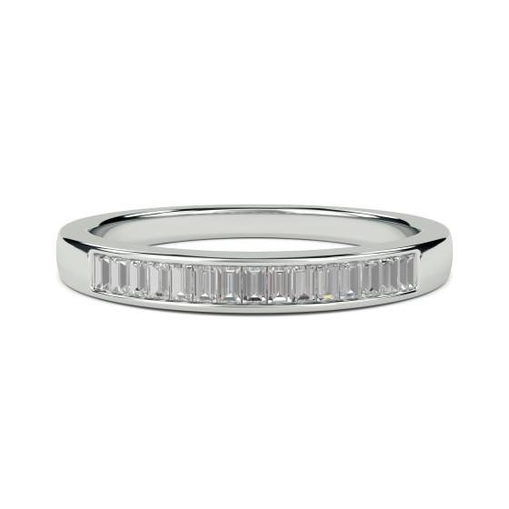 0.70ct SI2/G Baguette Cut Natural Diamond Half Eternity Ring