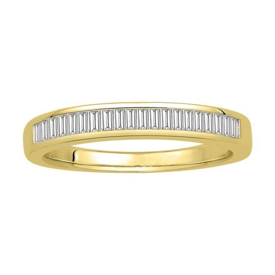 0.45ct VS/E-F Baguette cut Natural Diamonds Half Channel Eternity Ring