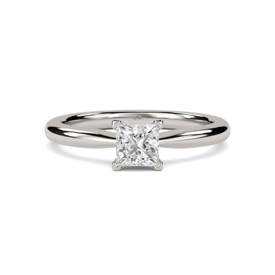 0.30ct SI1/F Princess Cut Natural Diamond Solitaire Ring