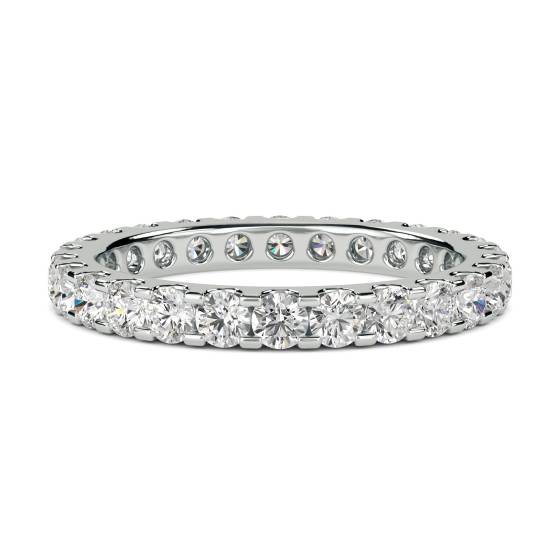 1.00ct VS/E-F Round cut Natural Diamonds Full Prong Eternity Ring