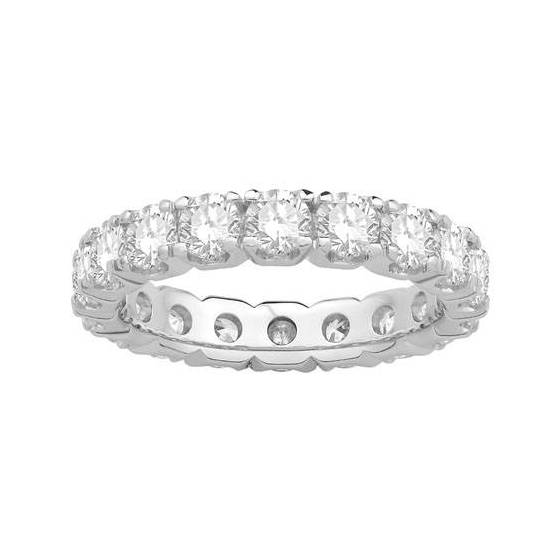 2.50ct VS/D-E Round Cut Labgrown Diamond Claw Set Full Eternity Ring
