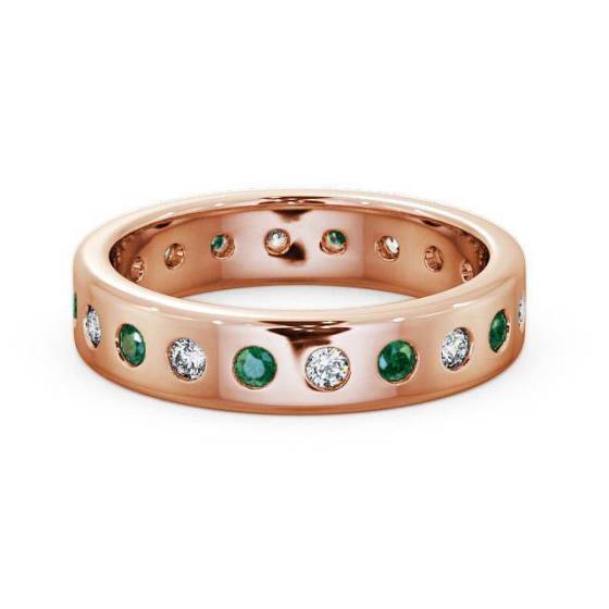 1.00ct Mens Green Emerald and Diamond Bezel Set Ring