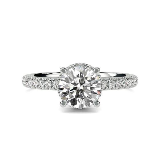4.31ct VVS1/D Round Cut Lab Grown Diamond Halo Shoulder Set Ring