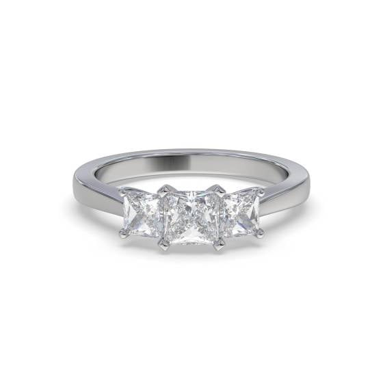Classic Princess Diamond Trilogy Ring