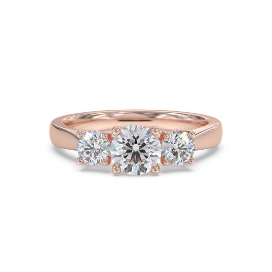 Lavish Round Diamond Trilogy Ring