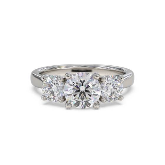 Classic Round Diamond Trilogy Ring