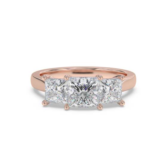 Graduated Princess Diamond Trilogy Ring