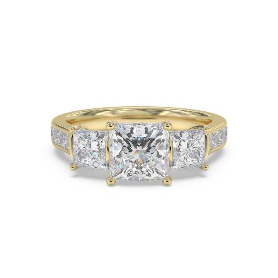 Princess Diamond Sholder Set Ring