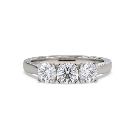 Modern Crossover Round Diamond Trilogy Ring