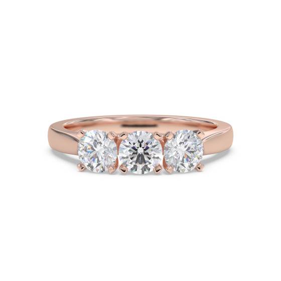 Modern Crossover Round Diamond Trilogy Ring