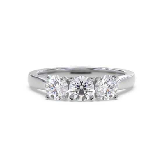 Modern Crossover Round Diamond Trilogy Ring