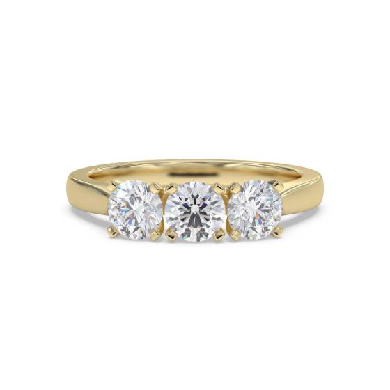 Modern Crossover Round Diamond Trilogy Ring