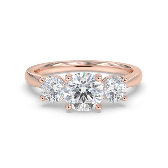 Lavish Round Diamond Trilogy Ring