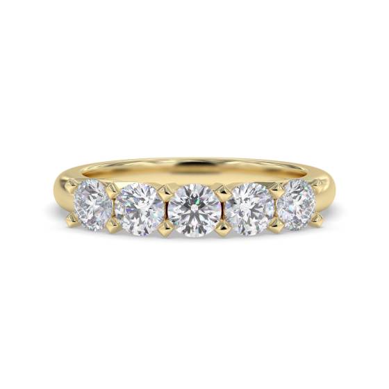 SDMT05100 5 Stone Round Diamond Half Eternity Ring