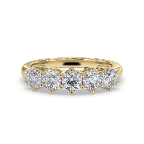 SDMT05103 5 Stone Round Diamond Half Eternity Ring