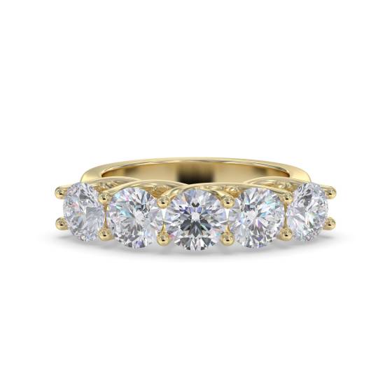 SDMT05116 5 Stone Round Diamond Half Eternity Ring