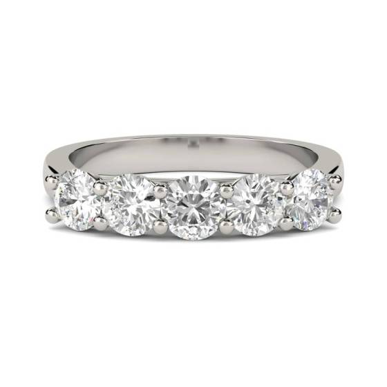 0.30ct VVS/E-F Round Cut Labgrown 5 Stone Ring