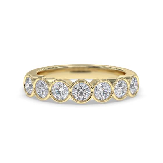 SDMT07072 7 Stone Round Diamond Bezel Set Half Eternity Ring
