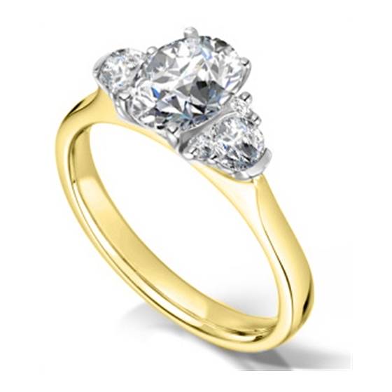 Oval Diamond Trilogy Designer Ring