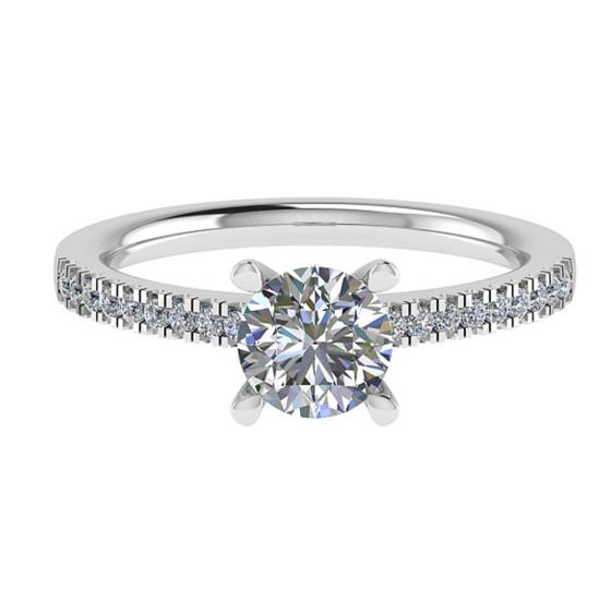 1.25ct I1/G Natural Round Diamond Shoulder Set Ring in Platinum