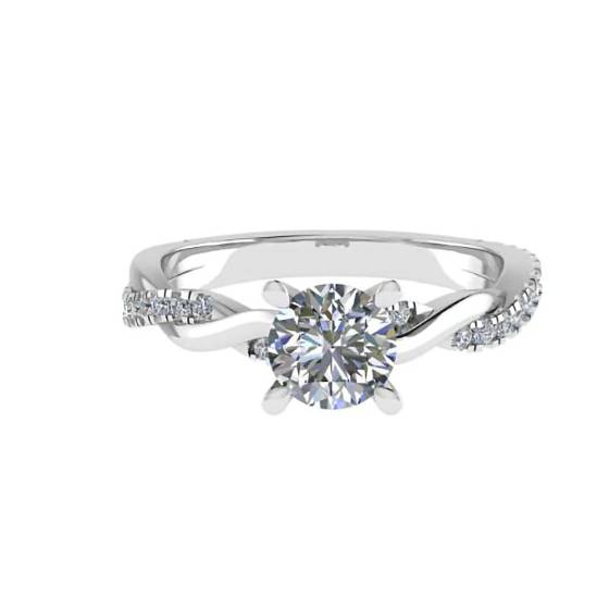 1.28ct VVS1/D Lab Grown Round Diamond Shoulder Set Ring in Platinum
