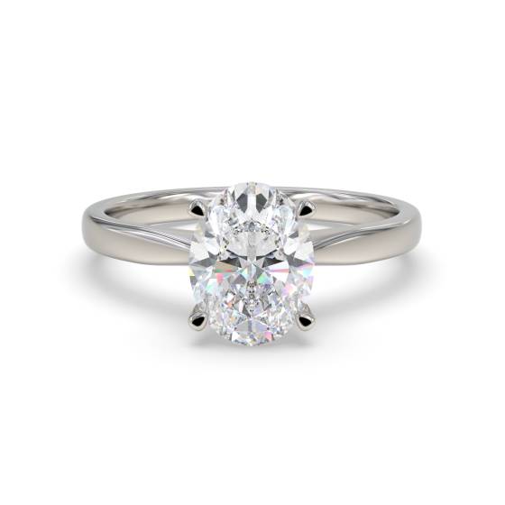 2.02ct VVS2/D Lab Grown Oval Diamond Solitaire Ring in Platinum