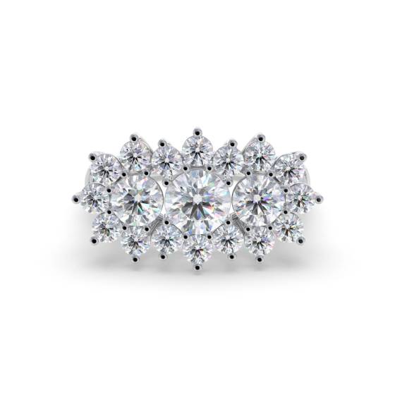 Round Diamond Cluster Ring