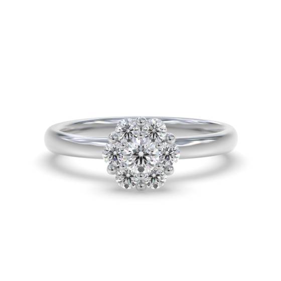 2.00ct Unique Twist Round Diamond Cluster Ring