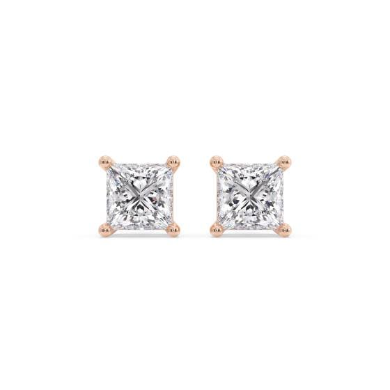 Classic Princess Diamond Stud Earrings