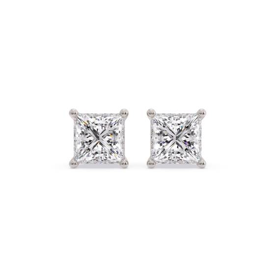 Classic Princess Diamond Stud Earrings