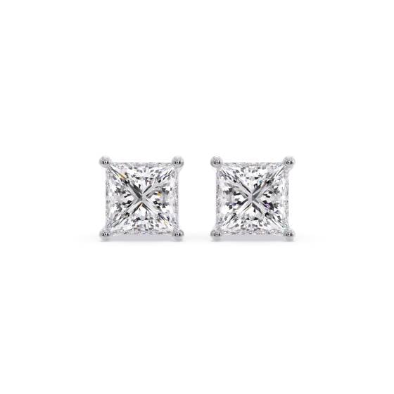 Classic Princess Diamond Stud Earrings