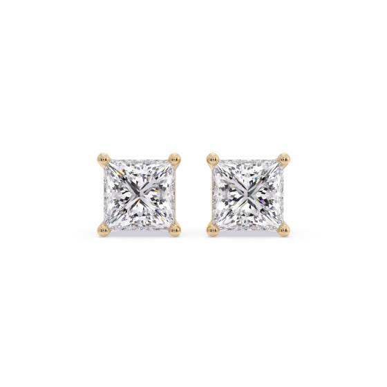 Classic Princess Diamond Stud Earrings