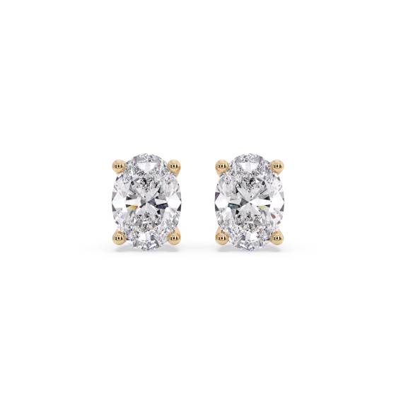Classic Oval Diamond Stud Earrings