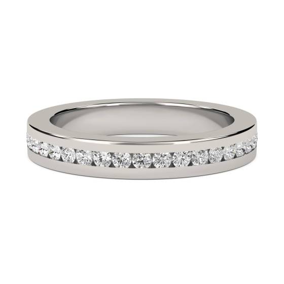 1.00ct VS/E-F Round Cut Natural Diamond Full Channel Eternity Ring