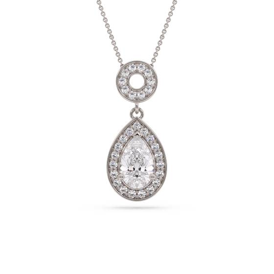 Round Diamond Single Halo Pendant