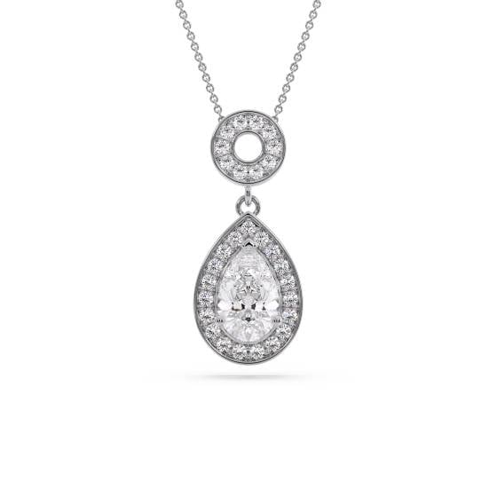 Round Diamond Single Halo Pendant