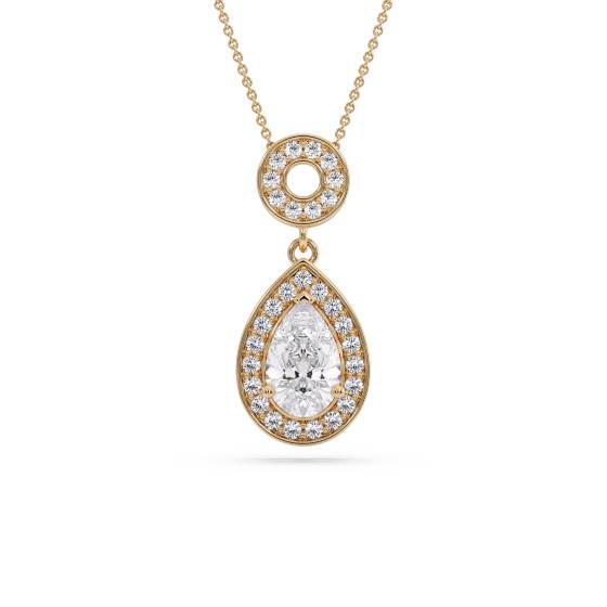 Round Diamond Single Halo Pendant