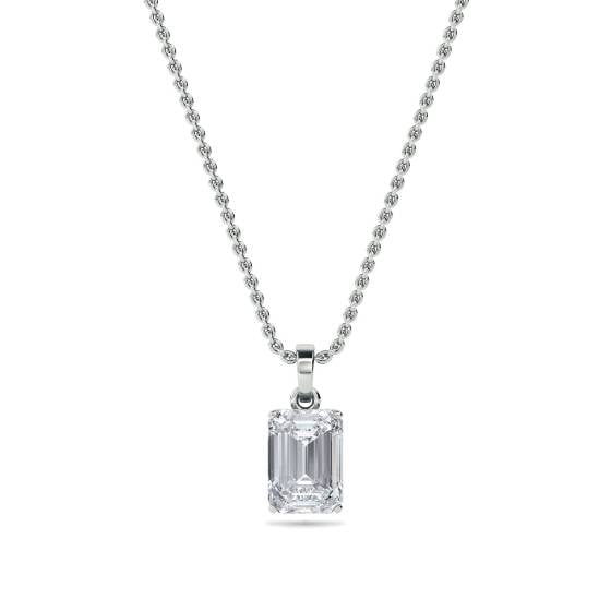 3.00ct VVS2/E Emerald Cut Labgrown Solitaire Pendant