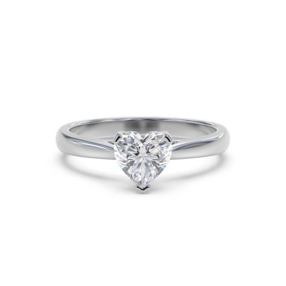0.40ct SI1/H Heart Cut Natural Diamond Solitaire Ring
