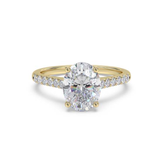 1.76ct VVS1/D Oval Cut Labgrown Diamond Shoulder Set Ring