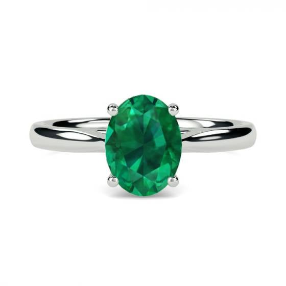 Fancy Emerald Green Oval Diamond Solitaire Ring