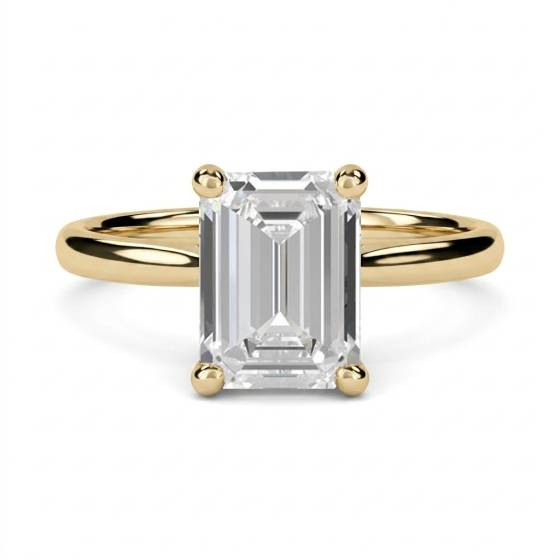 1.45ct VVS2/E Emerald Cut Lab Grown Diamond Solitaire Ring
