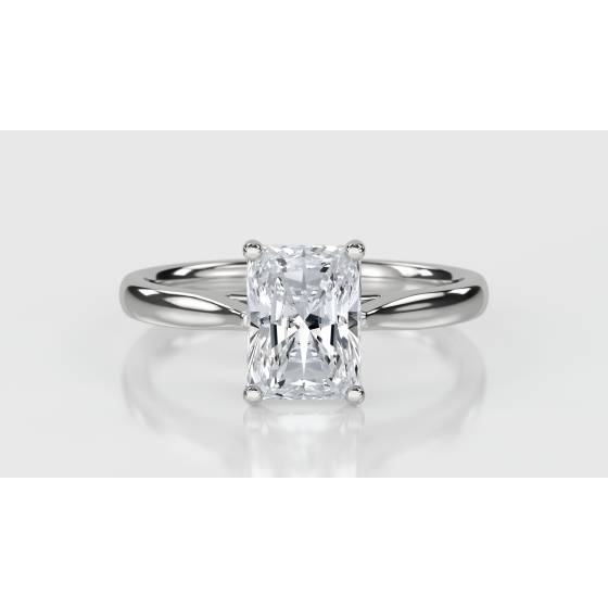 2.05ct VVS1/D Lab Grown Radiant Diamond Solitaire Ring in 9k White Gold