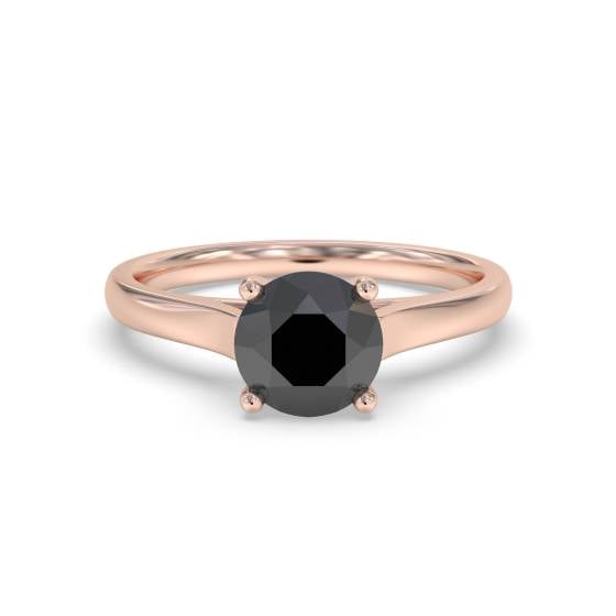 Black Diamond Solitaire Ring