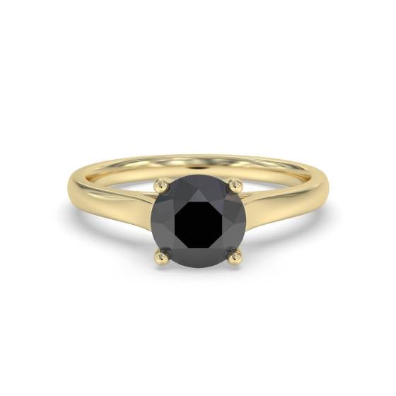 Black Diamond Solitaire Ring