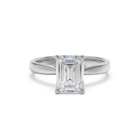 1.44ct VVS1/E Lab Grown Emerald Diamond Solitaire Ring in 18k White Gold