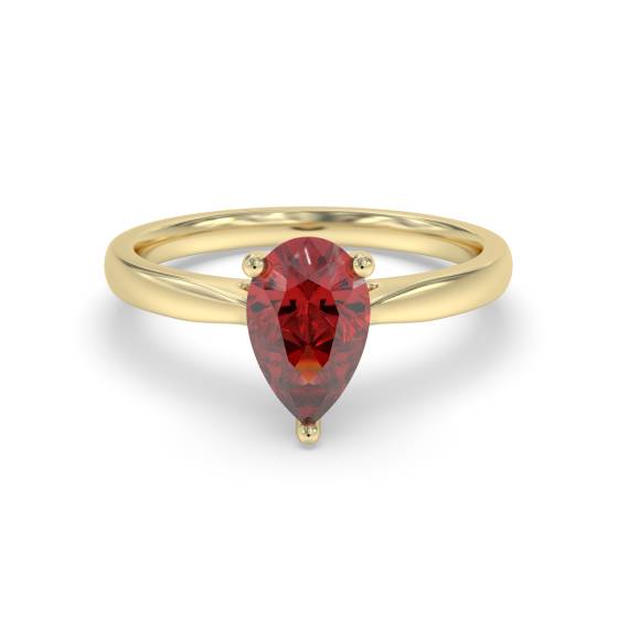 0.20ct Pear cut Ruby Gemstone Solitaire Ring